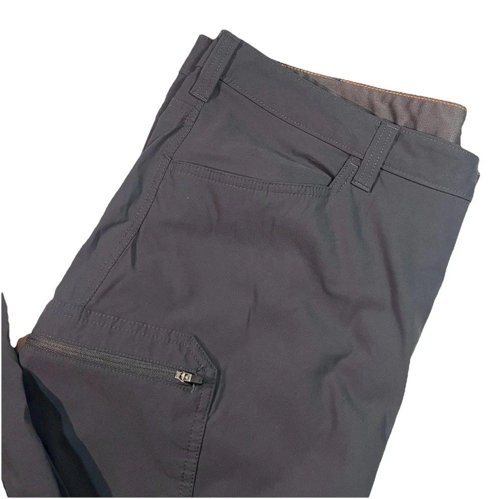 Eddie Bauer Pants‎ Mens 38x32 Gray Nylon Stretch Hiking Cargo Pocket Performance